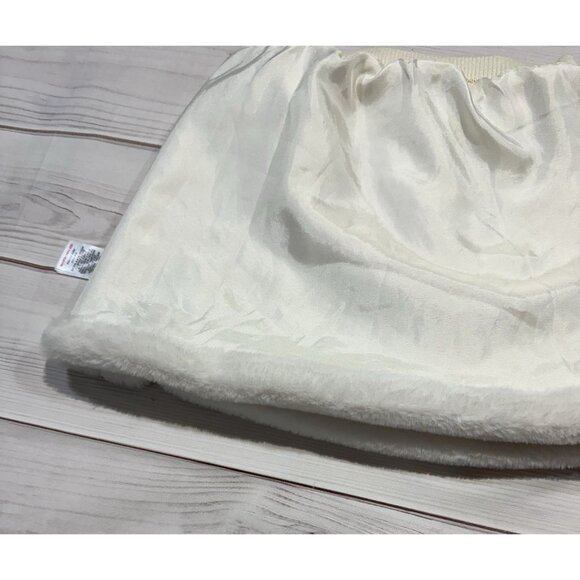 Reversible Kids Beige Faux Fur Mini Skirt Size 5T Fur-to-Satin Holiday Cozy - Picture 6 of 10
